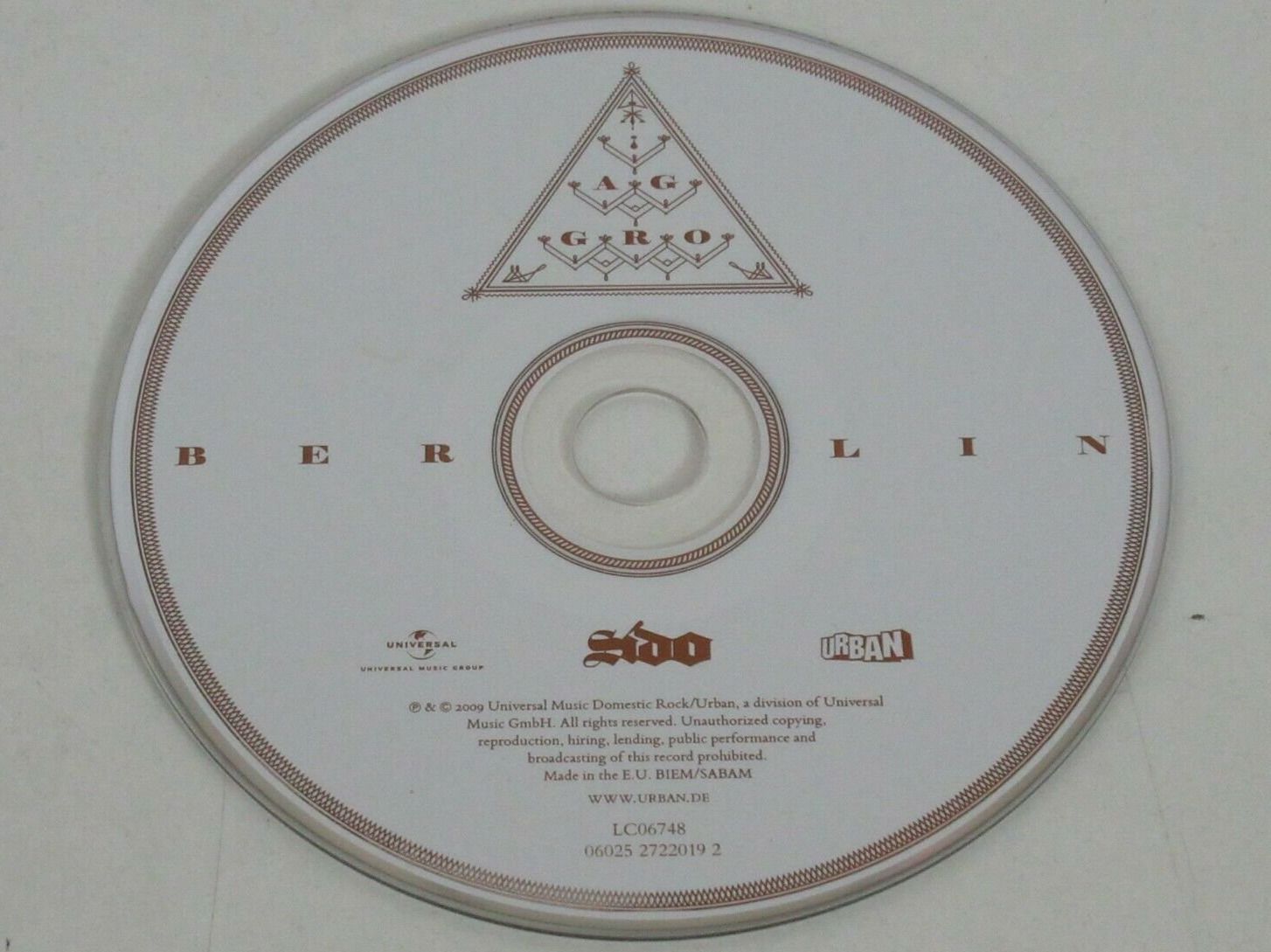 CD: Sido - Aggro Berlin                                   ©'2009 – Usato da St.Galllen venduto da elkaphone 1