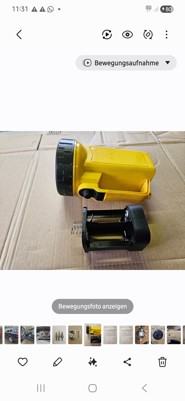 Lampen: Gelbe Handleuchte mit Batterieblock, Vintage Lampe. – Gebraucht aus Oberburg von znas 2