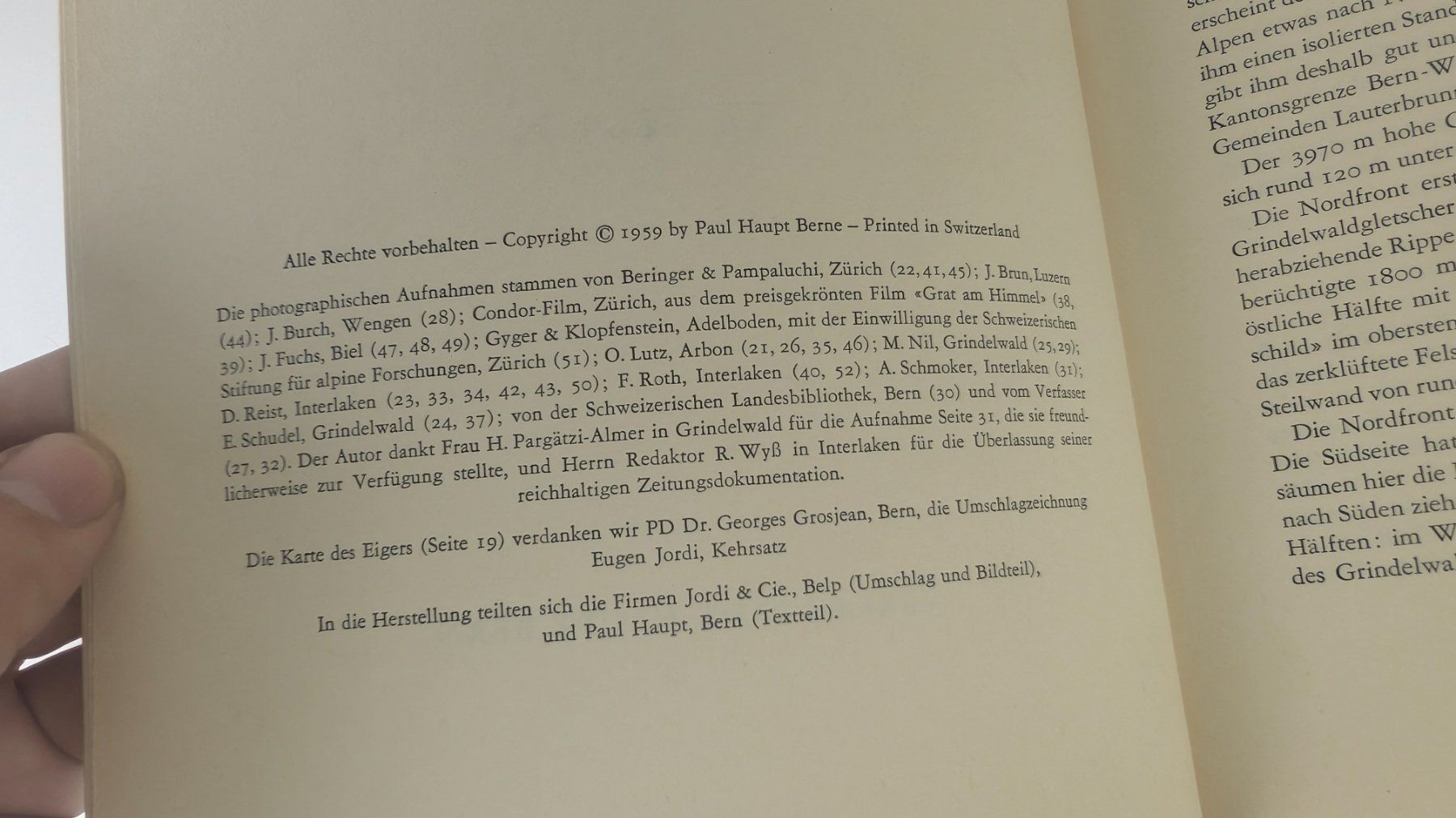 Bücher: Berner Heimatbücher: Der Eiger 1959 – Gebraucht aus Zürich von axolottchen 4