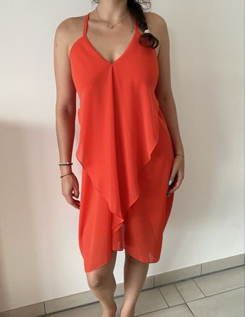 Elegantes Kleid orange Grösse S/M neuwertig