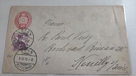 6 1910  Tüblibrief Zusatzfrankatur 15 Rp. Helvetia