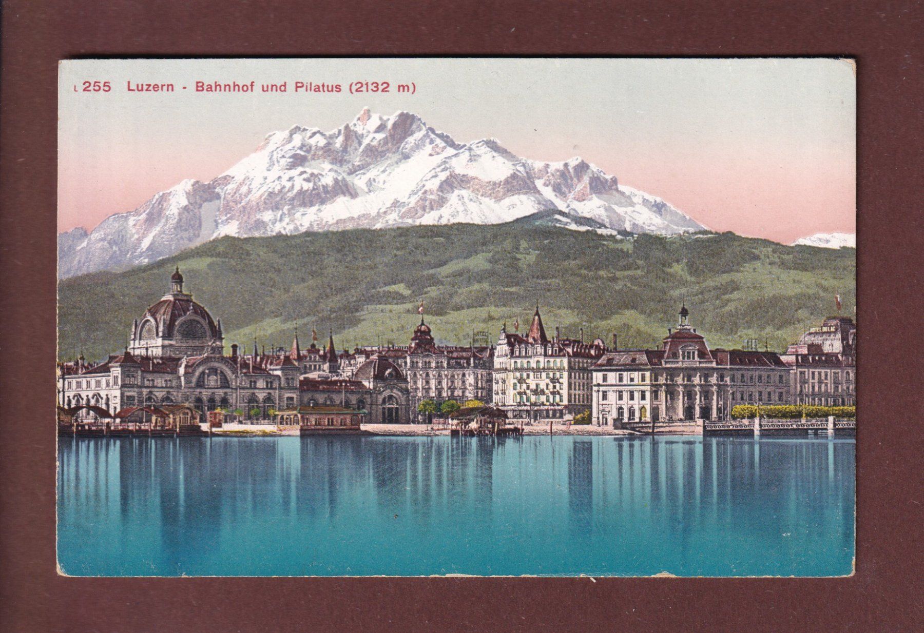Cartoline postali: LUZERN - Bahnhof - Pilatus – Usato da Pully venduto da nicecards