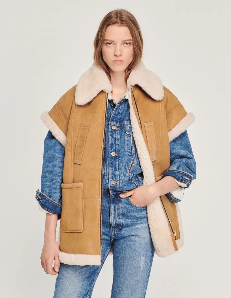 Sandro Gilet & Giacche senza maniche: Sandro Shearling Vest – Nuovo (secondo la descrizione) da Zürich venduto da mel_wc6v 2