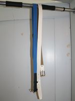 GUERTEL 2x 130cm- Blau,elastisch-Weiss, Leder unisex