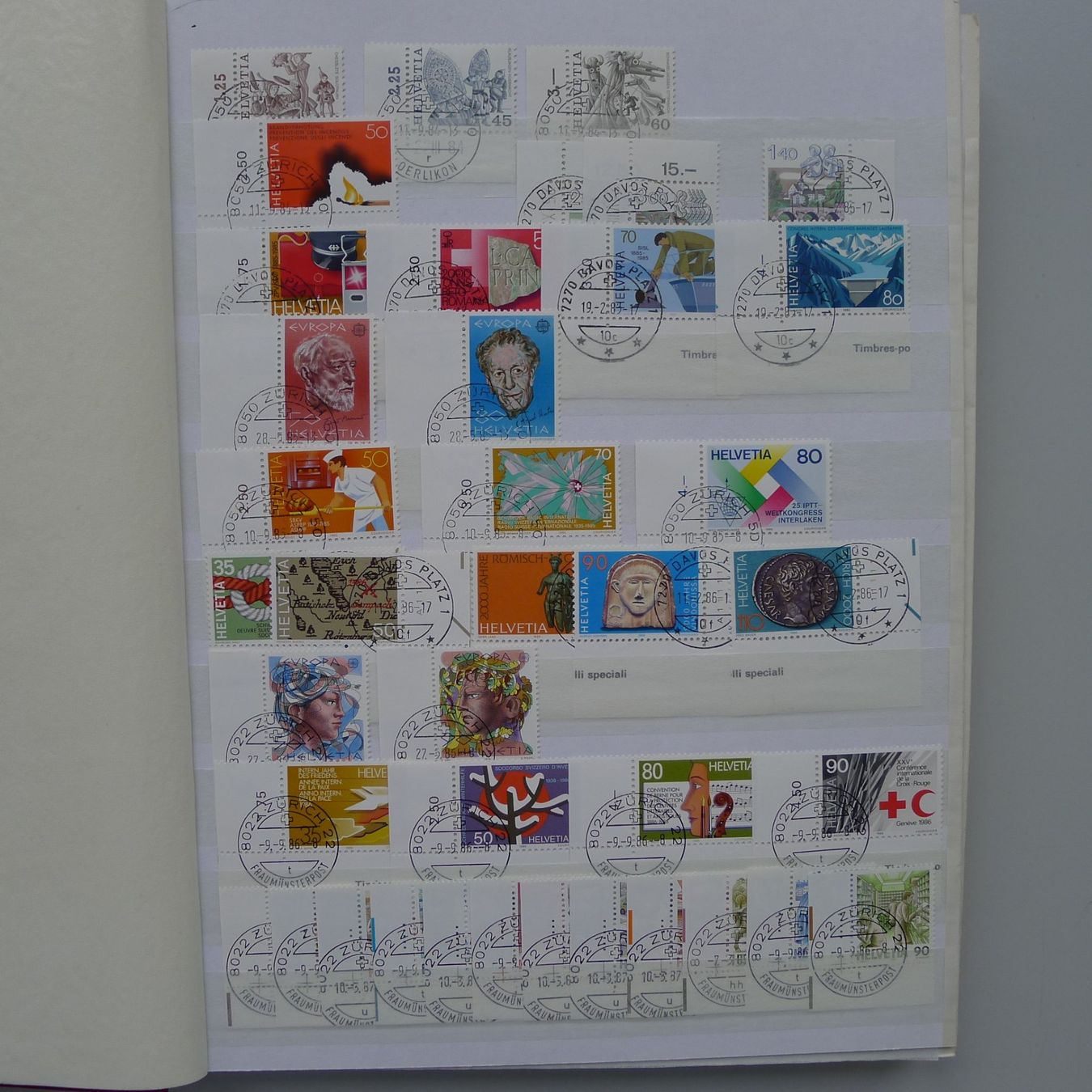 Tutti i francobolli: 1985-2004, grosse Sammlung Ersttags-Halbmond-O: mit TABS! – Usato da Sursee venduto da Luzernerraute 2