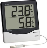 TFA Dostmann Digital Innen + Aussen Thermometer + 3m Kabel