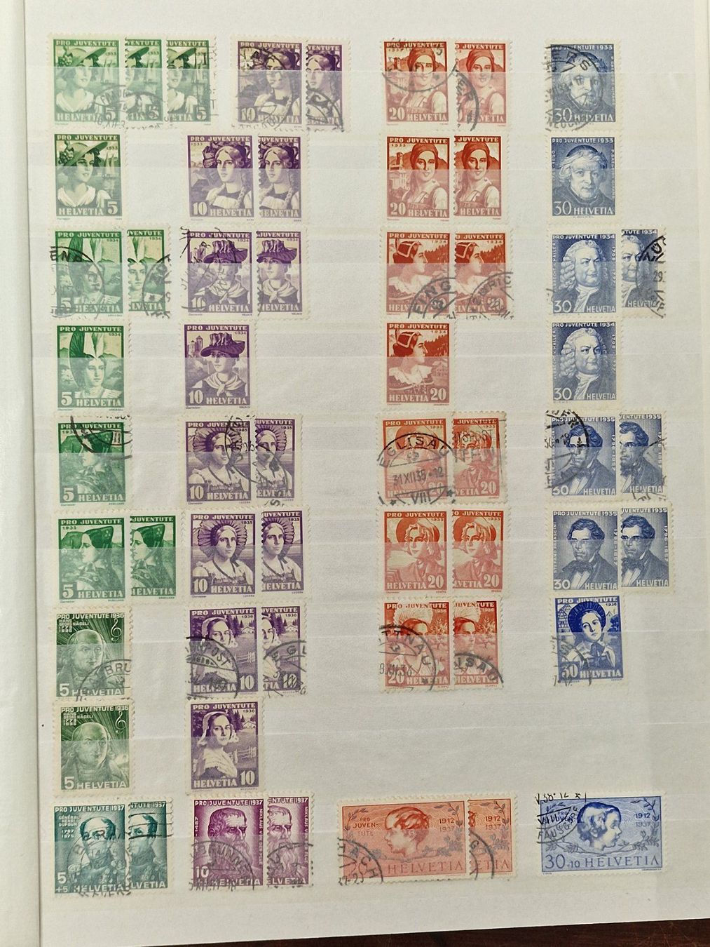 Tutti i francobolli: PRO JUVENTUTE 1912-1983 gestempelt - deuts. Vorläufer – Usato da Aesch LU venduto da briefmarken.uray 2
