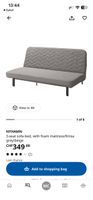 NYHAMN 3-seat sofa-bed grey/beige foam mattress