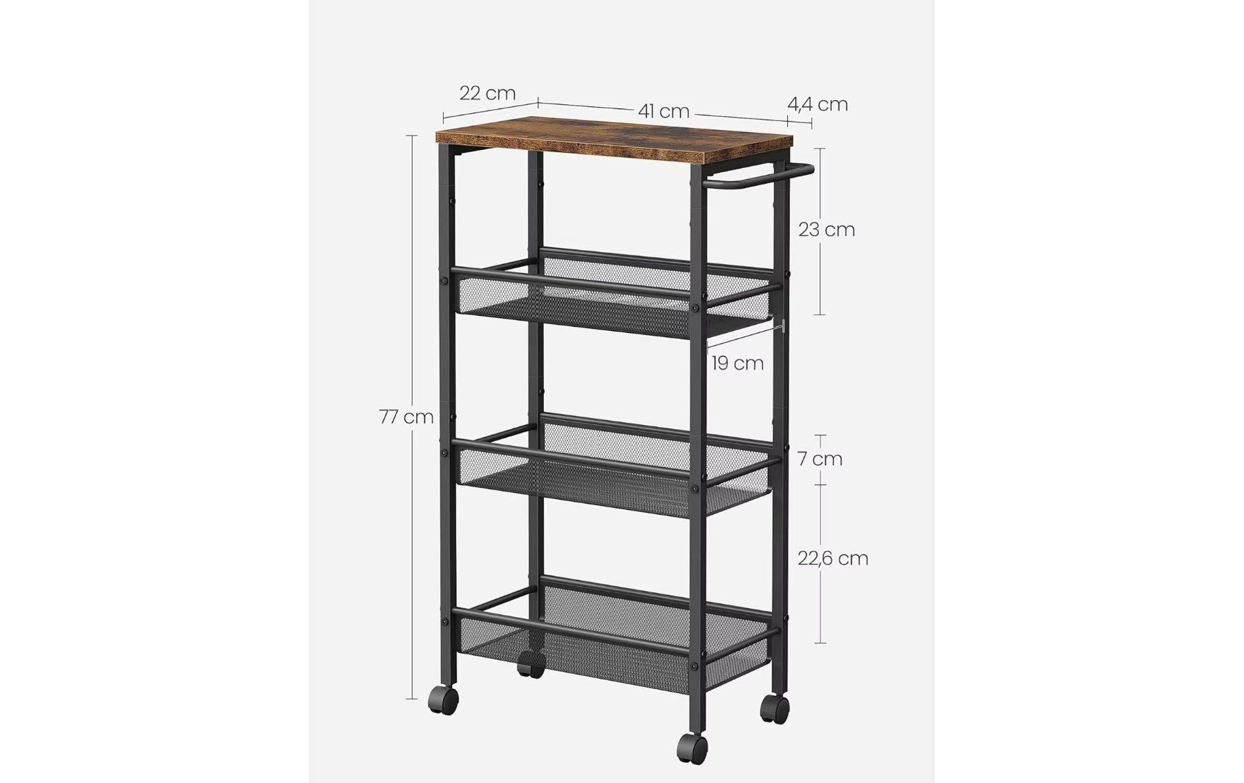 Mobili & Arredamento: VASAGLE Nischenwagen Industrial 45.4x77x22 cm Küchenwagen – Nuovo (secondo la descrizione) da Fischbach-Göslikon venduto da PitBullDoll 3