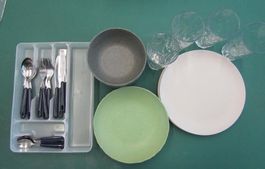 Koziol Göteborg Geschirr-Set mit Besteck 32-tlg, NEU