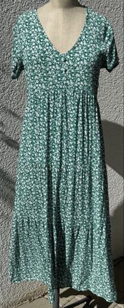 Kleid Lefties Gr. S Grün mit Blumen