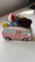 Spardose Bus Keramik rosa mit Surfbrett