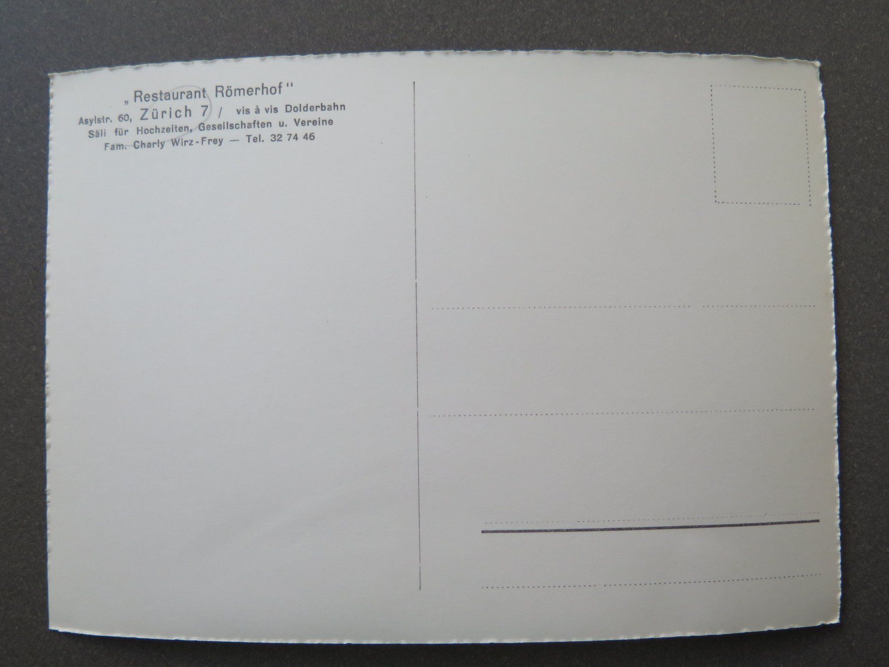 Cartoline postali: ZÜRICH - RESTAURANT RÖMERHOF – Usato da Wittenbach venduto da lipasal 1