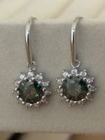 Luxus Elegante Zirkonia Ohrstecker Ohrschmuck  Farbe:Silber