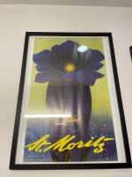 St. Moritz Vintage Poster, Top Zustand, gerahmt, Wanddeko!