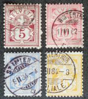 SWITZERLAND 1882: Chiffre, papier blanc, 5 à 15 c, O