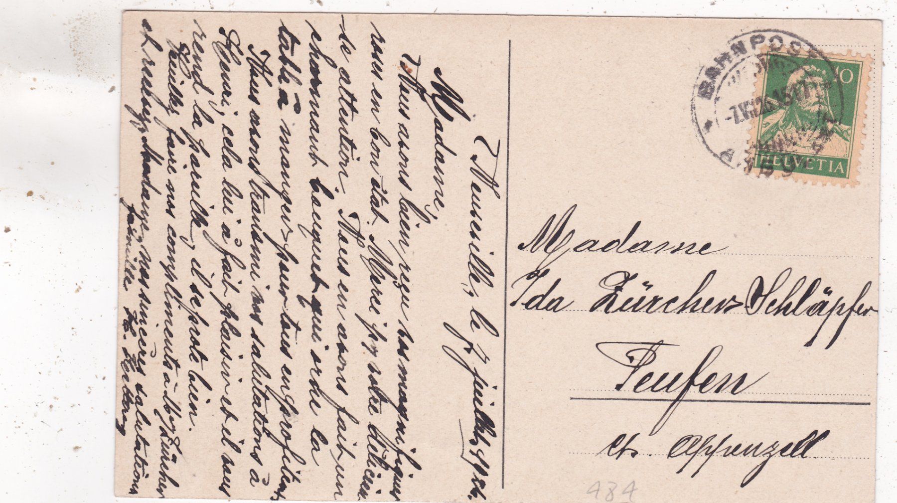 Cartoline postali: Neuveville 1926 – Usato da Herisau venduto da Lisegrat2008 1