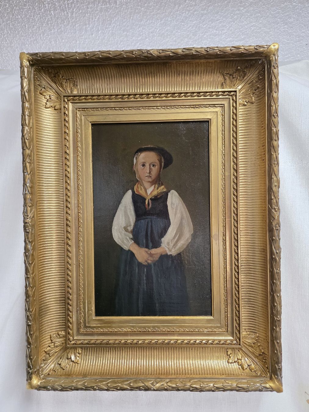 Dipinti: Gemälde Madonnenfigur mit Rahmen Antikes Öl Bild – Usato da Wolfertswil venduto da Antiko