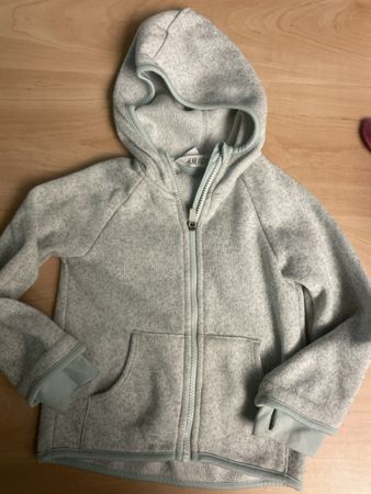 H&M Fleece Jacke mit Kapuze, Gr. 110/116, mint, Top Zustand!