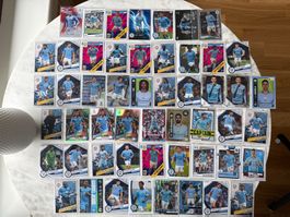 Manchester City Sammlung mit 92 verschiedenen Trading Cards