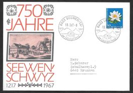 Sonderbrief S. 629/I 750 Jahre Seewen SZ 13.3.1967