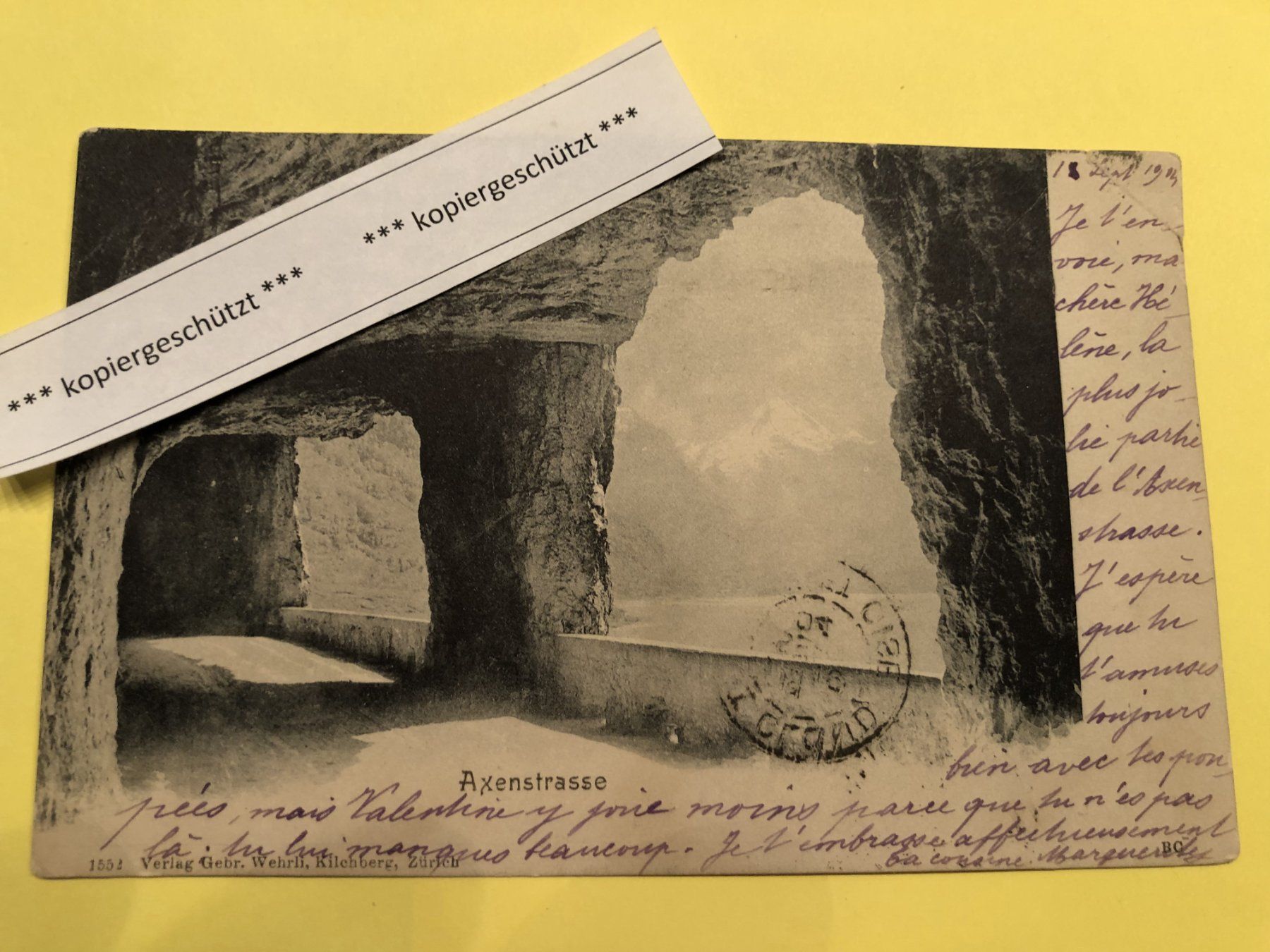 Ansichtskarten: Axenstrasse, AK alt, 18.09.1904, Brunnen – Gebraucht aus Hefenhofen von Bierinder