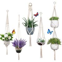 5x Pflanzen Makramee Blumenampel Außen