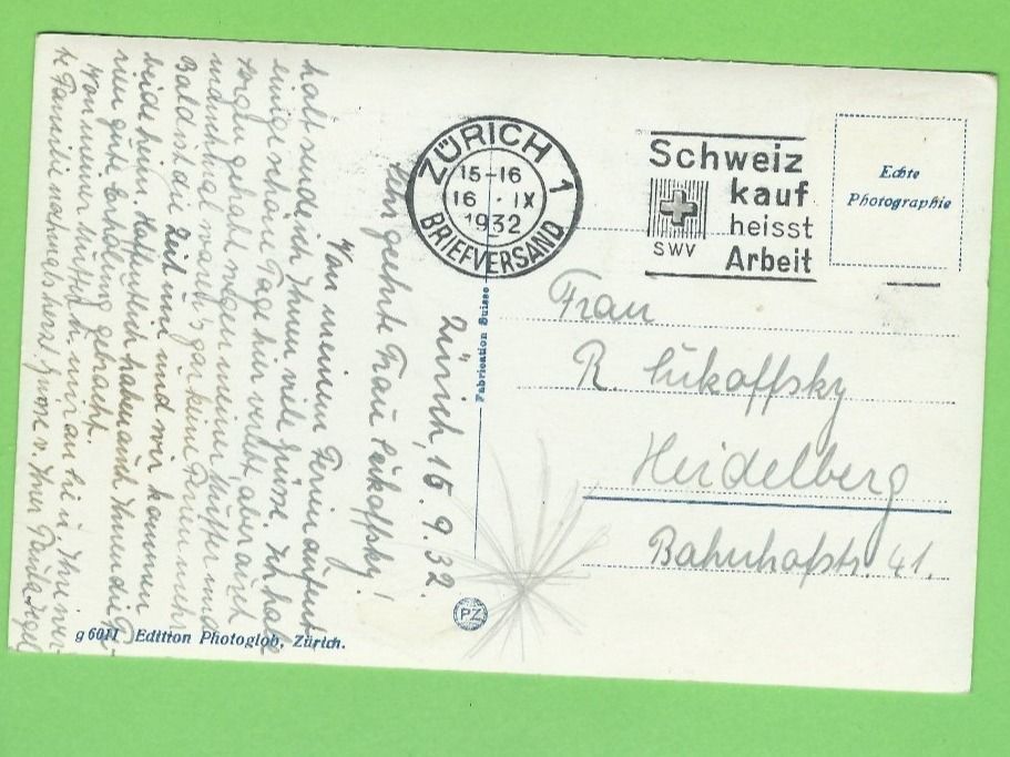 Cartoline postali: Zürich und die Alpen – Usato da Zürich venduto da t24_de 1