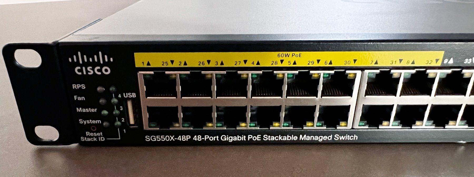 Cisco Hub & Switch: Cisco SG550X-48P, 48-Port GB, PoE+ Stackable Managed Switch – Usato da Glattfelden venduto da e-sphere 1