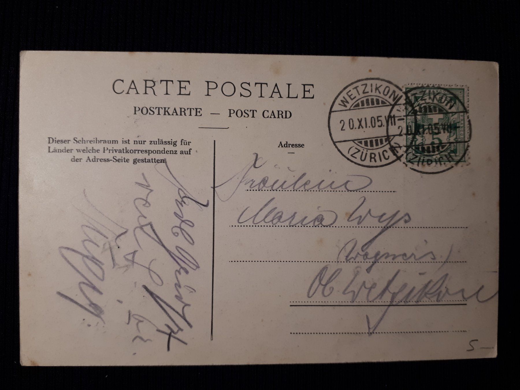 Cartoline postali: ZURICH 1905 - KREUZKIRCHE - ANIMIERT – Usato da Ponto Valentino venduto da giorgia06 1
