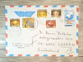 TR63 Enveloppe + Timbre Zimbawe 1984