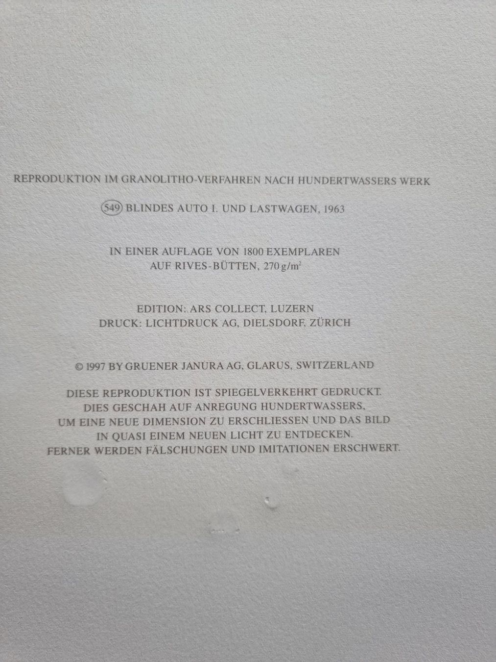 Grafica & Litografie: HUNDERTWASSER GRANOLITHOGRAPHIE – Usato da Gersau venduto da grafik-kunst 1