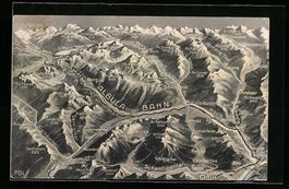 Chur, Ortsansicht mit Alpen aus der Voge