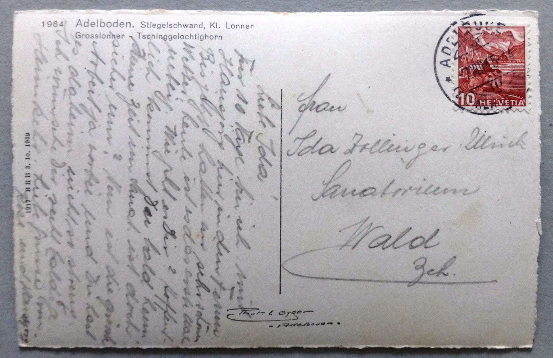Cartoline postali: Adelboden, Stiegelschwand, Kl. Lonner – Usato da Fétigny venduto da Billy2miny 1