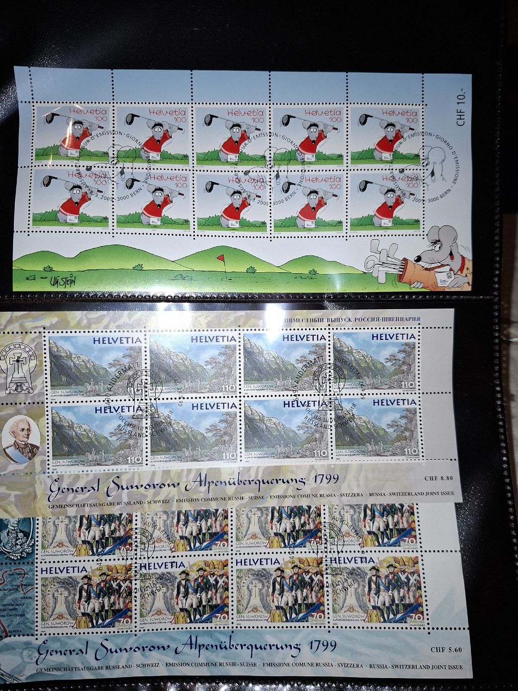 Tous les timbres: 20 Blocks / Kleinbögen Schweiz  – D'occasion à Balgach par SIMEON27 6