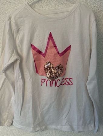 Princess Langarmshirt mit Krone & Herz 9-10 J 128-140