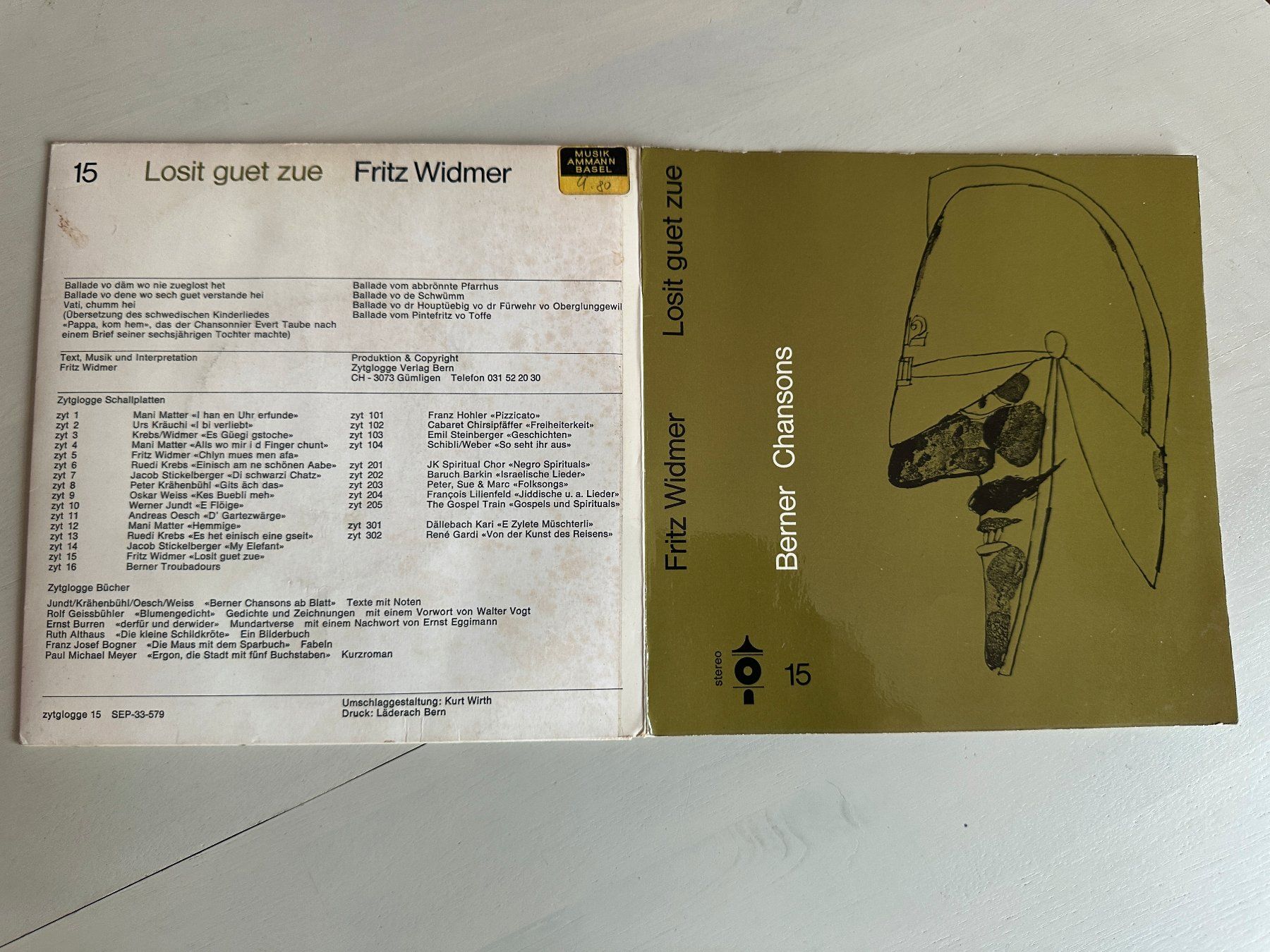 Vinyles: FRITZ WIDMER Kult Single Losit guet Berner Chansons SWISS CH – D'occasion à Basel par Partridge