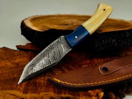 Geprüft! 1A Knife Faltenstahl DAMASCUS Damast Jagd Messer