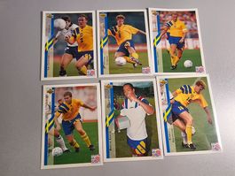 WM94 Schwedenlot 6 Karten (Eriksson/Brolin/Dahlin u.a.)