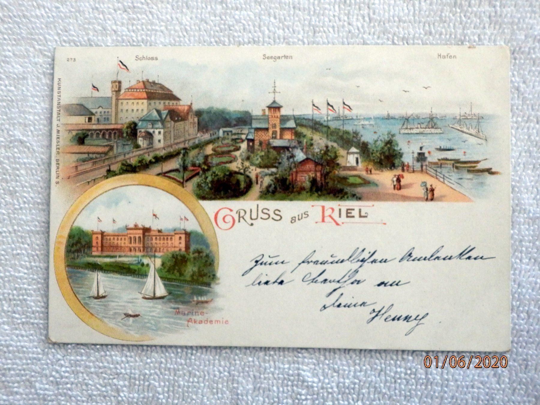 Cartes postales: Litho, Gruss aus Riel, beschrieben – D'occasion à Ueberstorf par dinbau