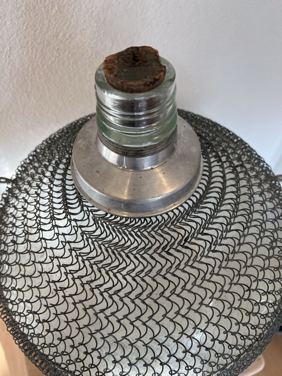 Bottiglie: Ballonvase im Metallkorb Mostflasche – Usato da Sirnach venduto da dasrosahaus 3