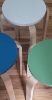 3 Hocker Sitzhocker rund Holz-Look naturfarben