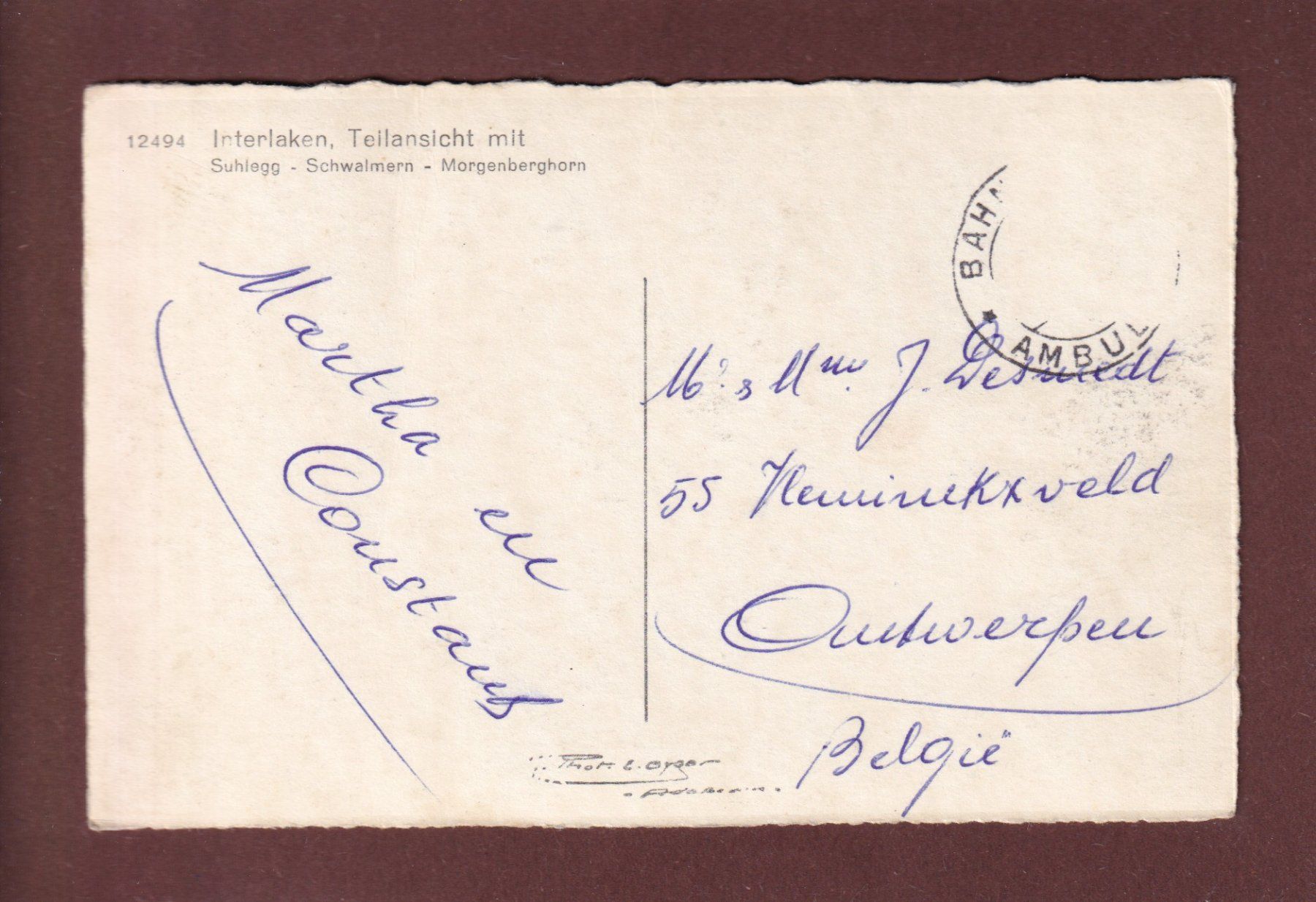 Cartoline postali: INTERLAKEN - Teilansicht – Usato da Pully venduto da nicecards 1