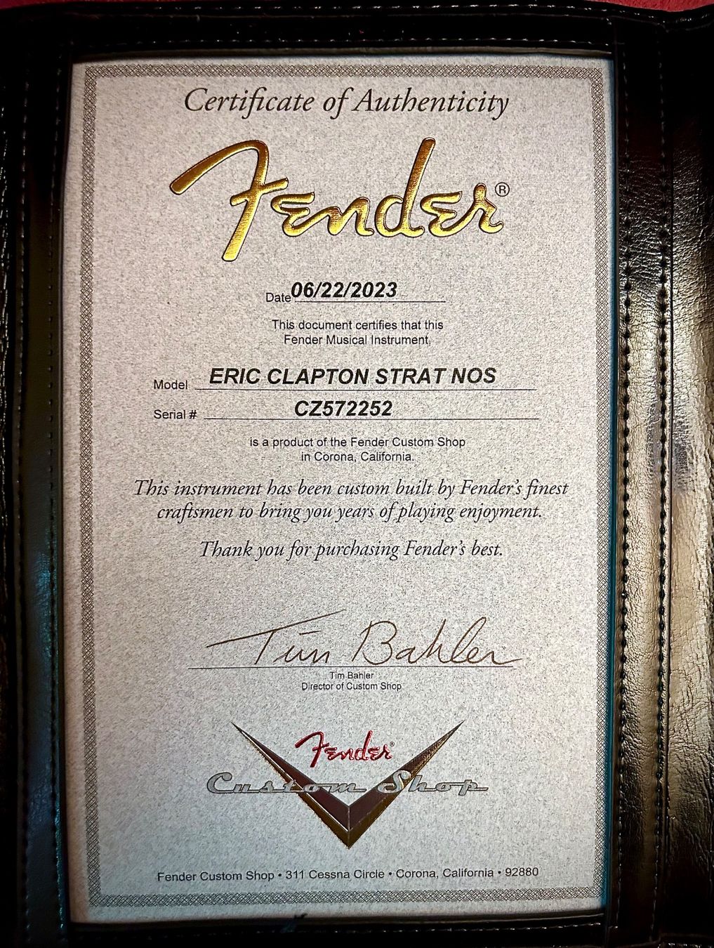Fender Musikinstrumente: Fender Custom Shop Stratocaster Eric Clapton 2023  Top – Gebraucht aus Malix von Musik.CA 3