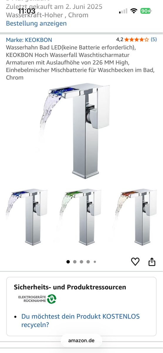 Rubinetteria: Wasserhahn neu – Nuovo e nell'imballaggio originale da Schenkon venduto da Crikrys
