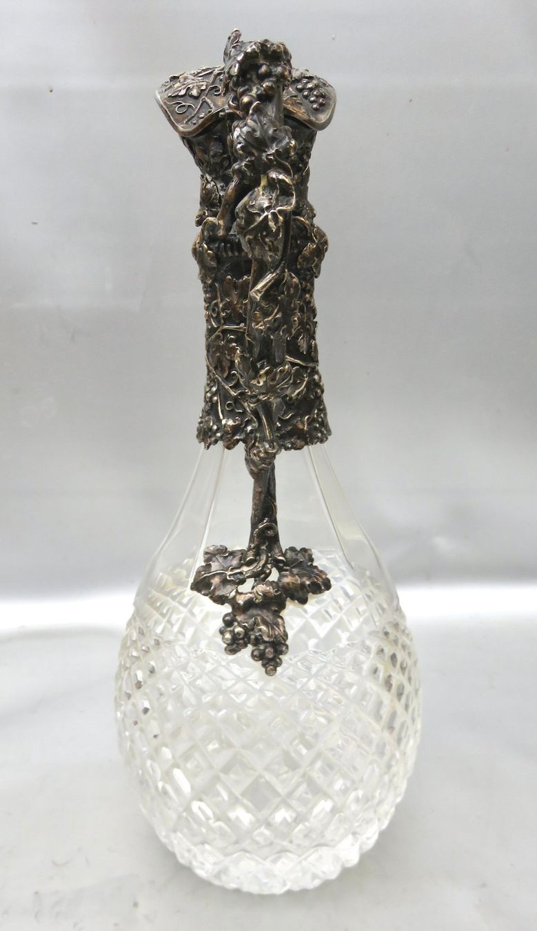 Carafes: KARAFFE MIT MASSIVER SILBER 800 MONTIERUNG – D'occasion à BERN par erassmusvonrotterdam 2