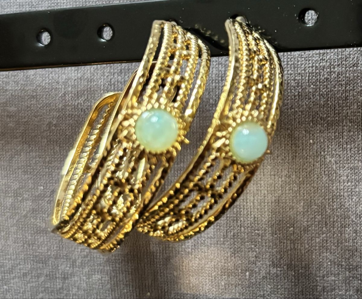 Orecchini pendenti & Orecchini a lobo: Boucles d'oreilles dorées avec pierre turqu – Usato da Vevey venduto da mar_q6ms