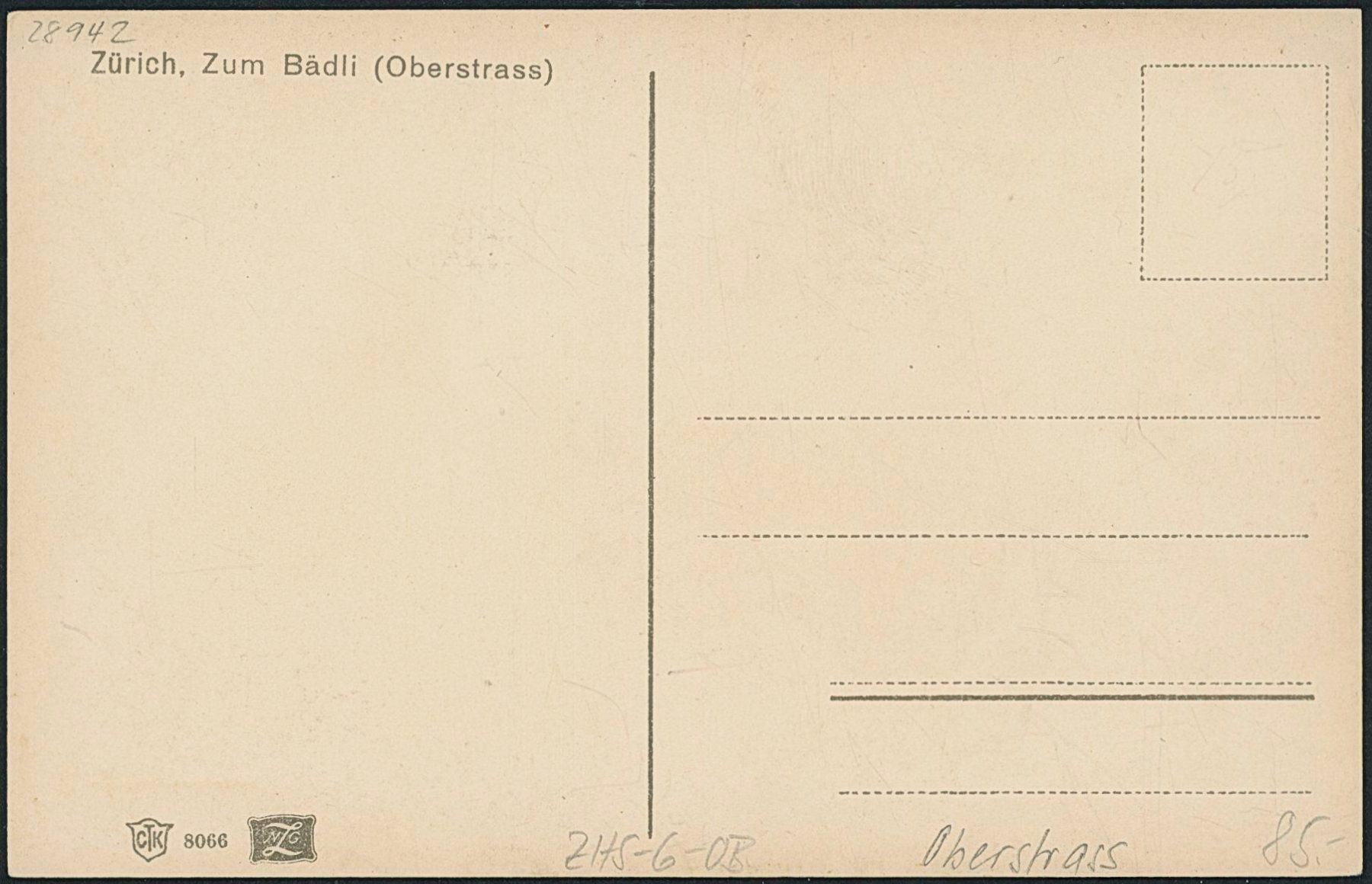 Cartes postales: ZHS Oberstrass - Zürich – Neuf (Voir description) à Schindellegi par dolpitz 1