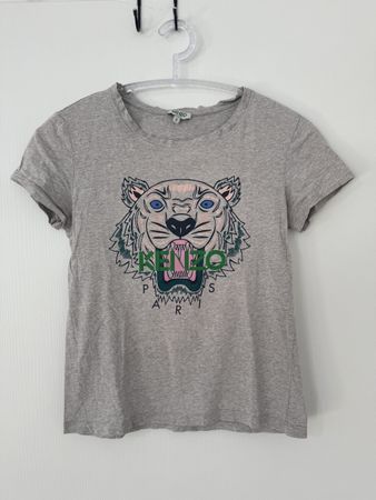 Kenzo T-Shirt grau Damen Tiger Print Grösse S Oryginal