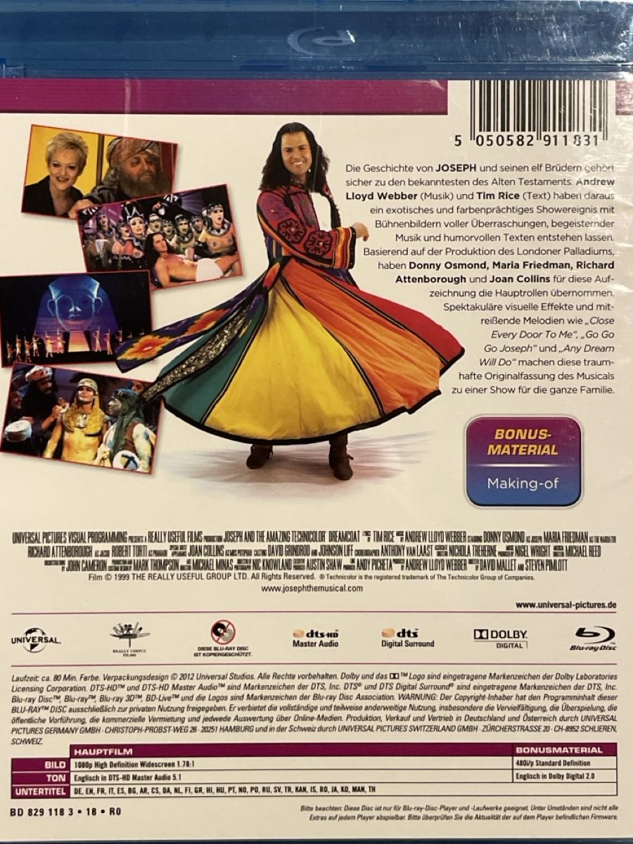 Tutti i DVDs: Joseph and the Amazing Technicolor Dreamcoat – Usato da Waldenburg venduto da Gonzo8 1